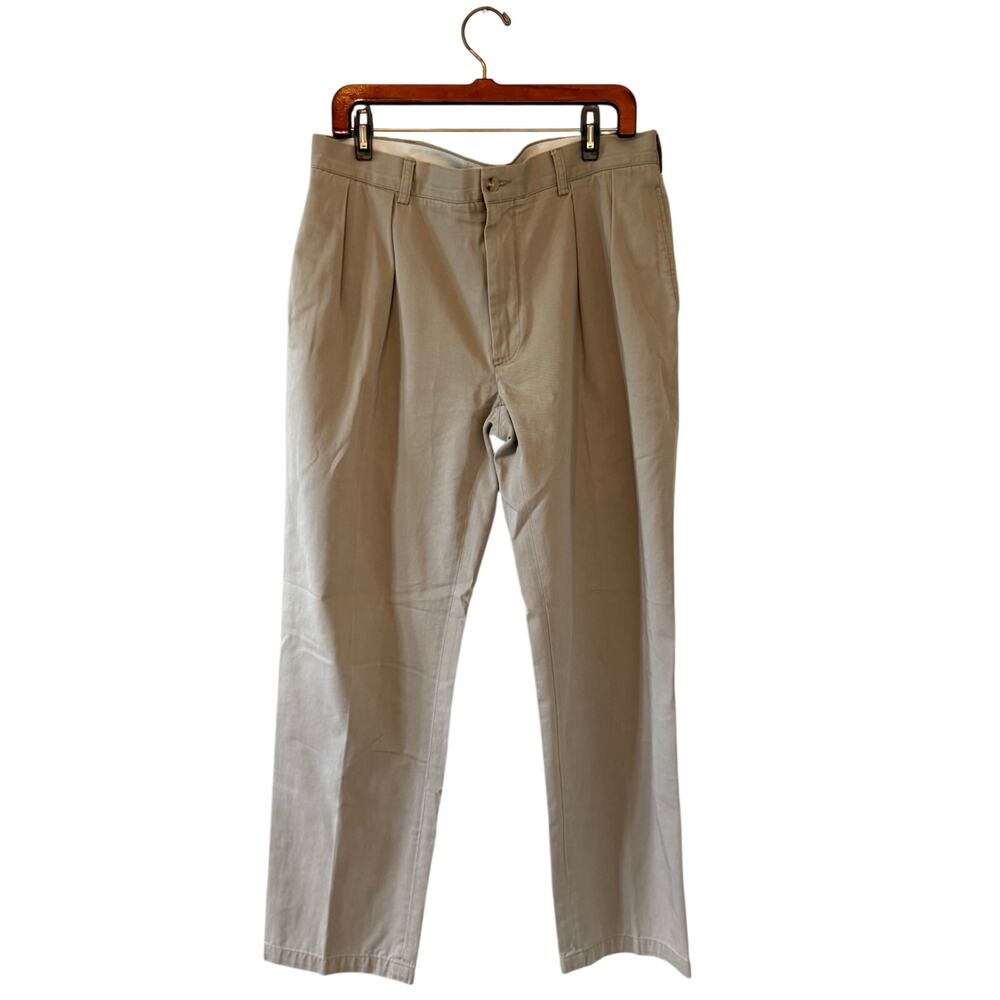 Men's Polo Ralph Lauren Tan Khaki Classic Fit 100% Cotton Dress Pants Size 36/34
